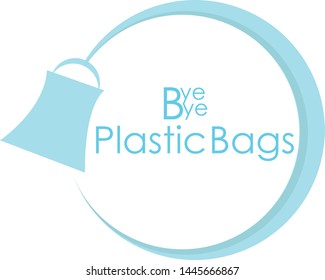 The logo "bye-bye plastic bags", to campaign for plastic-free earth.