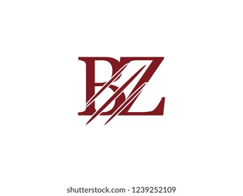 the logo of the BZ letter with the style of scratching the incision