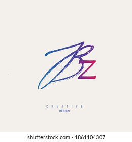 logo bz, zb minimalist and unique with elegant lines