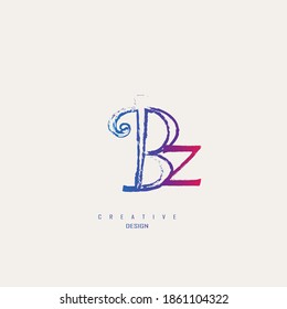 logo bz, zb minimalist and unique with elegant lines