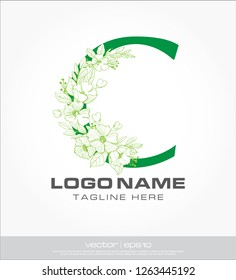logo c flower vector