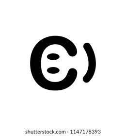 Logo C font icon creative monkey look