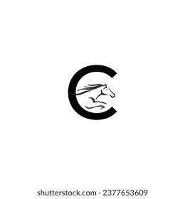 Logo c initial c design horse identity investing industrial marketing