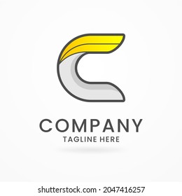 Logo C initial letter abstract