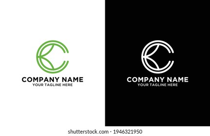 Logo-Abstrakte C-Blätter.Letter-C-Logo-Symbol für Design-Linie Art-Stil