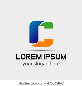 Logo C Letter company vector design template
