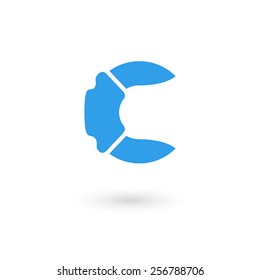 Logo C letter. Isolated on white background. Vector illustration, eps 10.