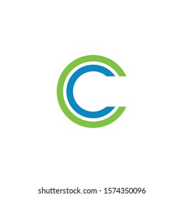 Logo c letter monogram combination cc mark simple template