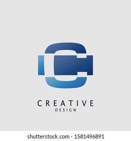Logo C letter techno geomtrical, design concept geometric shape with  letter C  logo icon for technology, business, finance, initials and more brand identity.