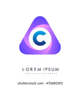 Logo C letter in the triangle shape, font icon, Vector design template elements for your application or company identity.