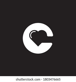 logo c and love for the beauty industry and fashion , letter c love logo