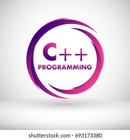 Logo C++ Programming Language Icon. Vector illustration on Topic of Popular High-level Coding.