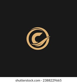 Logo C wave monogram modern letter elegant business symbol,