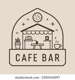Logo cafe bar monoline vintage for your business or community