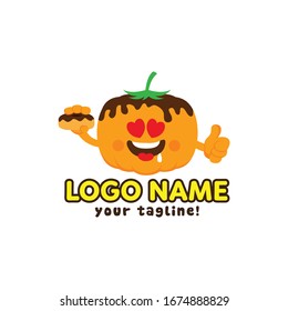 logo for a cafe or cake shop that sells pumpkin-based donuts