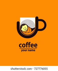 logo cafe coffee baby