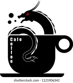 Logo cafe coffee dragon design