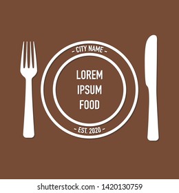 logo for cafe with fork and spoon vector