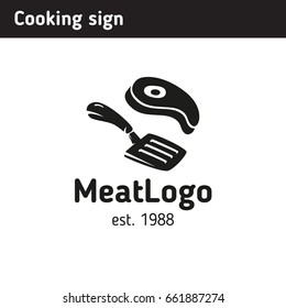 Logo for a cafe or restaurant where the main fucking steaks
