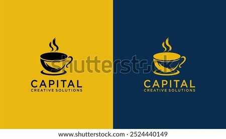 Logo caffe shop coffee and drink