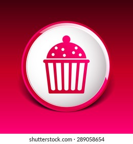 Logo cake cupcake vector symbol label design.