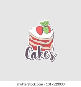 logo cake. freehand drawing