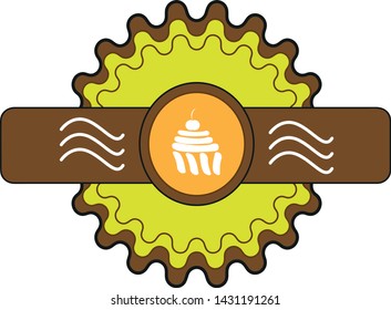 Logo Cake for restaurant isolated on white background 
