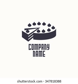 Logo Cake. Vector Design Logo. Logo For Bakery Shop. Vector Illustration