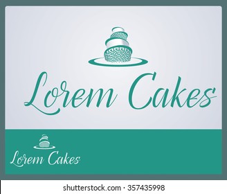 logo cake. Vector design logo. Logo for bakery shop. Vector illustration