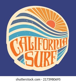 logo california sur vector sea sun drawing with blue waves 