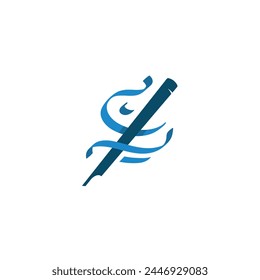 logo of a calligraphy reed ( Qalam ), Arabic and Persian calligraphy pen. Islamic logo of tool for Quran calligraphy