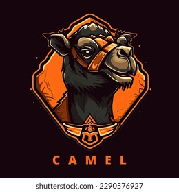 A logo of a camel head, designed in esports illustration style 