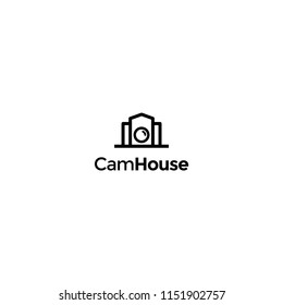 logo camera house on isolated white background