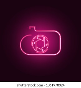 logo camera icon. Elements of Photo in neon style icons. Simple icon for websites, web design, mobile app, info graphics