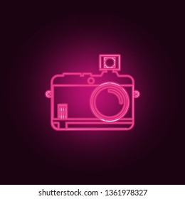 logo camera icon. Elements of Photo in neon style icons. Simple icon for websites, web design, mobile app, info graphics