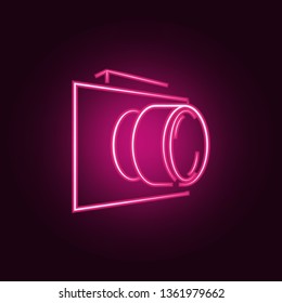 logo camera icon. Elements of Photo in neon style icons. Simple icon for websites, web design, mobile app, info graphics