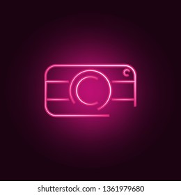 logo camera icon. Elements of Photo in neon style icons. Simple icon for websites, web design, mobile app, info graphics