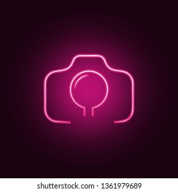 logo camera icon. Elements of Photo in neon style icons. Simple icon for websites, web design, mobile app, info graphics