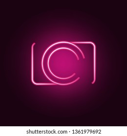 logo camera icon. Elements of Photo in neon style icons. Simple icon for websites, web design, mobile app, info graphics