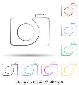 Logo-Kamera mit mehrfarbigem Stil Symbol. Einfache Vektorillustration von Bildsymbolen für i und ux, Website oder mobile Anwendungen