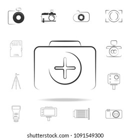 logo camera plus icon. Detailed set of photo camera icons. Premium graphic design. One of the collection icons for websites, web design, mobile app on white background