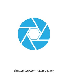 A logo of a camera shutter