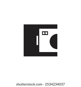 Logo camera square unique design with blank background