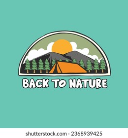 logo camp sticker outdoor patch adventure travel retro nature explore emblem summer lake