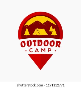 Logo for Camping Community with pin icon