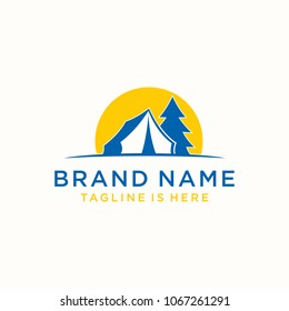 Logo, camping logo element for emblem. Outdoor activity symbol.