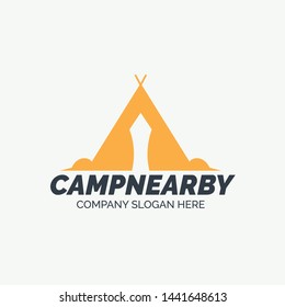 Logo, camping logo element for emblem. Outdoor activity symbol. vector illustration logo template easy editable for Your design.