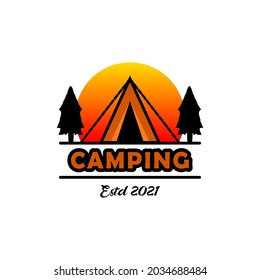 Logo, camping logo element for emblem. Symbol of outdoor activity. adventure logo