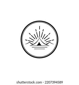 Logo for Camping Mountain Adventure, Mountain Camping Gift, Camping and outdoor adventure emblems