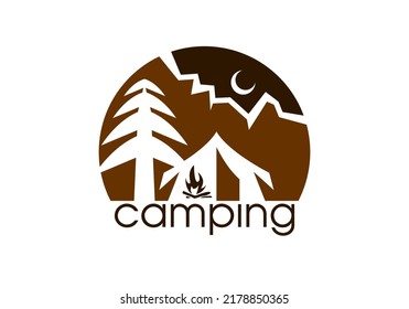 Logo Camping Tent Adventure Mountain Vector Royal Premium Design Art